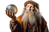Old dwarf portrait holding sphere. AI generated Image by rawpixel.