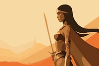 Woman warrior female adult architecture. AI generated Image by rawpixel.