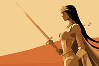 Woman warrior female adult weaponry. AI generated Image by rawpixel.