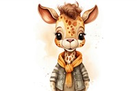 Cute baby giraffe cartoon mammal animal. AI generated Image by rawpixel.