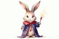 Rabbit wearing magician costume cartoon animal mammal. 