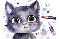 Animal cosmetics purple paintbrush. 