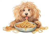 Sheep devour spaghetti noodle mammal pasta. AI generated Image by rawpixel.
