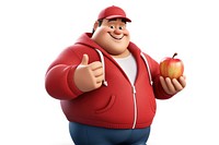 Chubby man apple cartoon food. AI generated Image by rawpixel.