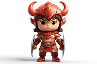 Cute warrior white background representation figurine. AI generated Image by rawpixel.