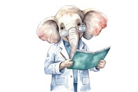Elephant doctor animal publication drawing. AI generated Image by rawpixel.