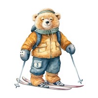 Polar bear ski sports skiing toy. AI generated Image by rawpixel.