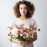 Florist portrait holding flower. 