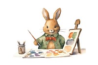 Rabbit painter animal cartoon mammal. 