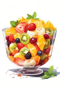 Fruit salad dessert berry plant. AI generated Image by rawpixel.