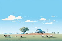 Farm land cow landscape. 