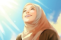 Muslim woman smile female adult. AI generated Image by rawpixel.