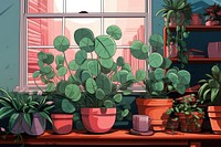 Pilea window nature plant. AI generated Image by rawpixel.