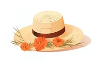 Summer hat white background straw hat. 