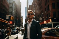 City architecture sunglasses portrait. 