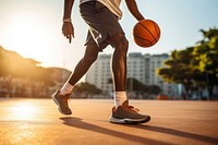 African american men play street basketball footwear sports shoe. 