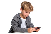 A boy plaing mobile game portrait reading photo. AI generated Image by rawpixel.