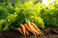 Carrot plant vegetable garden food. 