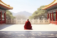 Chinese monk temple adult male. 