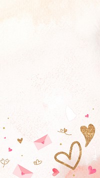 Valentine's heart watercolor iPhone wallpaper