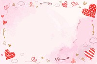 Valentine's frame, watercolor background design