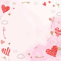 Valentine's frame, watercolor background design