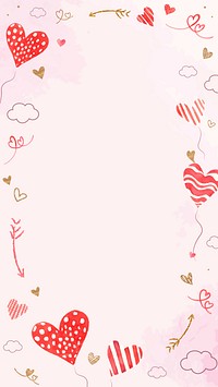 Valentine's frame, watercolor background design