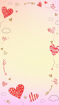 Valentine's frame, watercolor background design