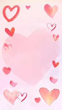 Pink heart frame iPhone wallpaper