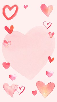 Pink heart frame iPhone wallpaper