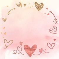 Cute heart doodle background design