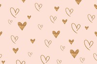 Gold heart pattern background design with copy space