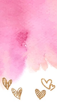 Valentines watercolor iPhone wallpaper