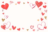 Doodle heart frame, blank background design