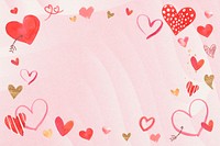 Doodle heart frame, blank background design