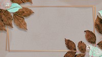 Brown leaf frame desktop wallpaper