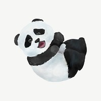 Cute baby panda watercolor illustration psd