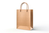 Recycled paper kraft shopping bag cardboard handbag white background. AI generated Image by rawpixel.
