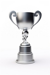 Silver trophy achievement success award. 