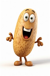 Peanut cartoon food white background. 