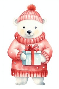 Winter snowman bear toy. 