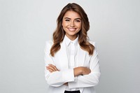 Young happy business woman portrait smile photo. AI generated Image by rawpixel.