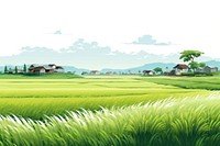 Agriculture rice field agriculture landscape grassland. AI generated Image by rawpixel.