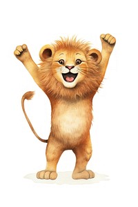 Happy lion mammal animal white background. AI generated Image by rawpixel.