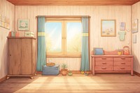 Kid bedroom furniture hardwood window. AI generated Image by rawpixel.