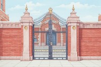 School gate architecture building protection. AI generated Image by rawpixel.
