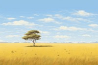 Savanna landscape grassland outdoors. 