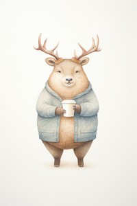 Deer holding coffee mammal animal antler. 