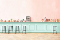 Cafe furniture bar architecture. AI generated Image by rawpixel.