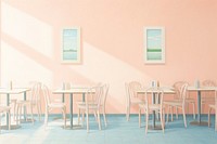Minimal cafe architecture restaurant furniture. AI generated Image by rawpixel.